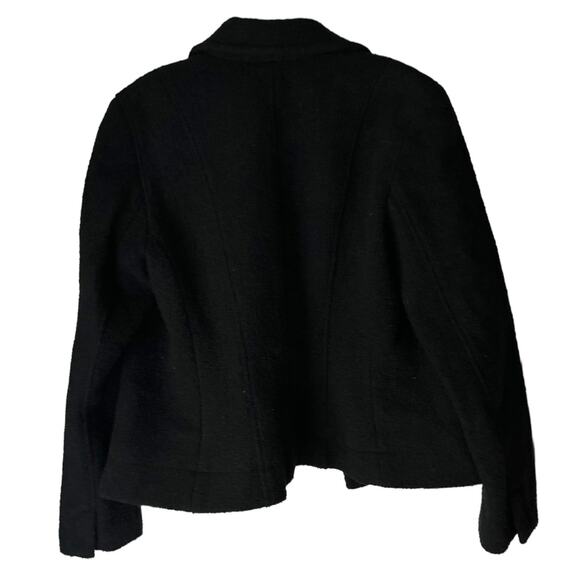 Sigrid Olsen Black Wool-Blend Blazer Jacket Womens 12 Two Button Closure Classic - Picture 3 of 6